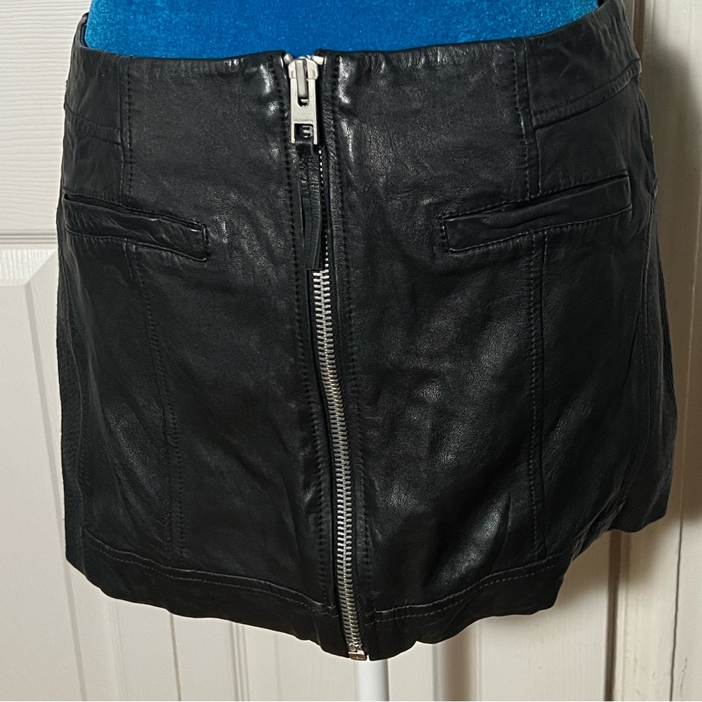 AllSaints Spitalfields Leather Mini Skirt Women’s 6 - Picture 7 of 7